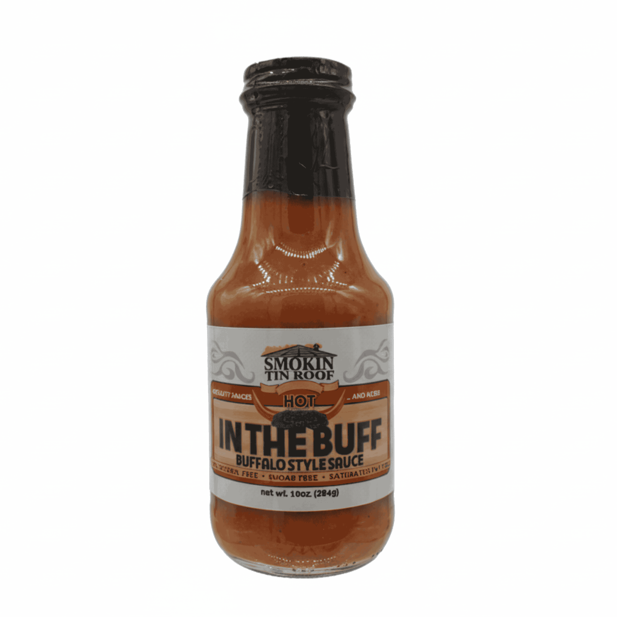 In The Buff Sauce Label Detail - Mild and Hot Varieties